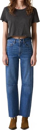 LE JEAN The Pixie Ankle Fray Jeans In Blue