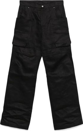 Rick Owens Wijde Broeken - Heren - Wijde Broeken - Zwart - W33 - Linnen - Broeken