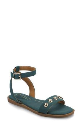 Journee Collection Primrose Studded Sandal in Teal Nubuck at Nordstrom Rack, Size 7.5