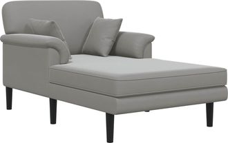 vidaXL Chaise Longue Gris Claro Terciopelo Vidaxl
