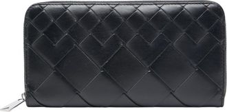 Bottega Veneta Black Leather Long Wallet (Bi-Fold) (Pre-Owned)
