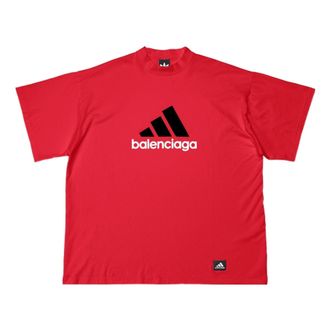 Balenciaga x adidas Oversized T-Shirt Red 712398TNVA66278