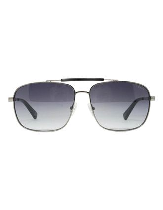 Guess Womens Guess Aviator Shiny Gunmetal Sunglasses
