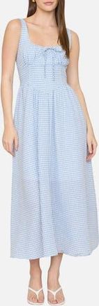 Blu Pepper Gingham Fit & Flare Midi Dress in Dusty Blue at Nordstrom Rack, Size Medium