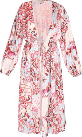 Izia Kimono Dames Rood Veelkleurig