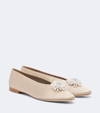 Jimmy Choo London Ines embellished satin ballet flats