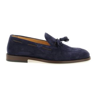 Brunello Cucinelli Boat Shoes, male, Blue, 9 UK, Tassel Detail Suede Loafer