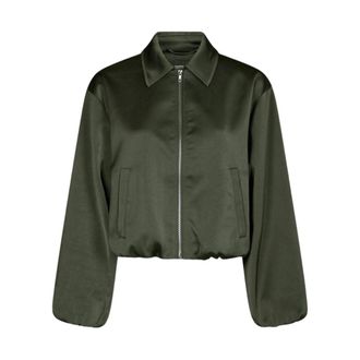Neo Noir Denielle Heavy Sateen Jacket - Dames - Jassen - Groen - Maat: S Satijn