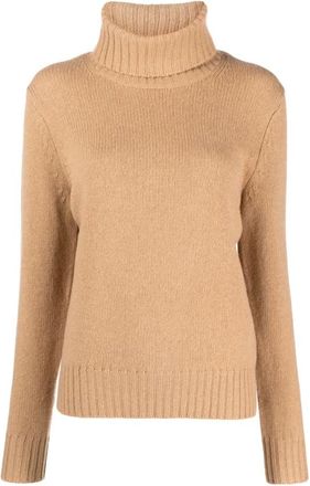 Polo Ralph Lauren Rlxd Tn Long Sleeve Pullover - Dames - Coltruien - Bruin - L - Wol - Truien & Vesten