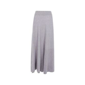 Emporio Armani Falda Midi de Punto Fino - Skirts - Mujer - Gris - 2XS