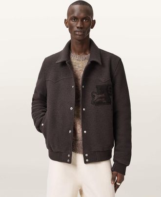 AllSaints Wool Royce Wadded Patch Jacket, Size: XXL