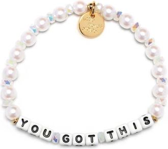 Little Words Project You Got This Beaded Stretch Bracelet in White at Nordstrom, Size Small