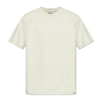Carhartt Work in Progress Carhartt Wip, T-Shirts, male, Beige, Size: 2XL Logo T-Shirt