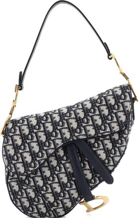 Dior Saddle Handbag Oblique Canvas Medium shoulder bag - Blauw