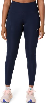 Asics Lauftights ASICS ROAD HIGH WAIST TIGHT, Damen, Gr. XXL, N-Gr, midnight, Obermaterial: 78% Polyester, 22% Elasthan, Hosen Lauftights, mit mehreren Tasc