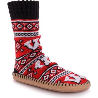 Muk Luks Gameday Slipper Socks in Wisconsin at Nordstrom, Size Medium