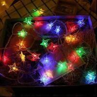 OEM Guirnalda De Luces De 7,5 M, 50 Led, Funciona Con Pilas, Con Forma De Estrella, 8 Modos De Iluminaci&oacute;n De Luz Blanca C&aacute;lida Que Cambian De Color, Idea