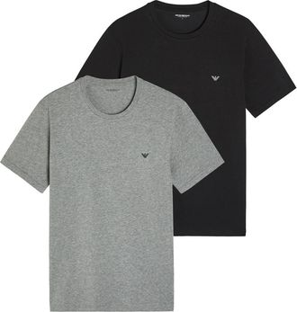 Emporio Armani Logo Crew-neck Stretch-cotton T-shirt - set of two - Multicoloured - Xxl