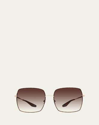 Barton Perreira Folasade Titanium Square Sunglasses