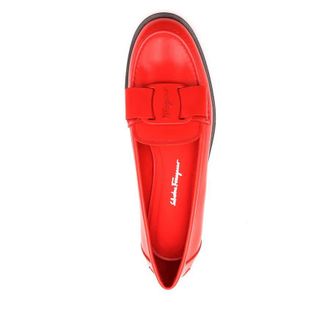 Ferragamo Ladies Red Loafers, US Size 4.5
