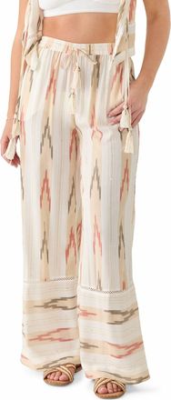 Surf Gypsy Aztec Stripe Pants In Ivory, Gold, Red