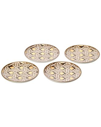 Jonathan Adler Set Of 4 Basketweave Coasters