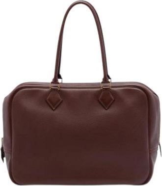 Herm&egrave;s Pre-owned Plume 32 Bag - Dames - Vintage Handtas - Rood - ONE Size - Leer - Vintage