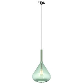 Top-Light Lampadario a sospensione moderno Kona 1 luce vetro verde - Attacco E27 - Regolabile fino a 250cm d.20
