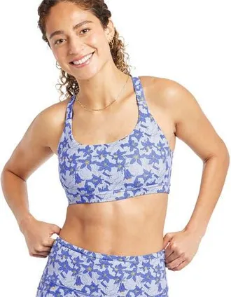 Oiselle Hi Twenty Bra - Womens in Cool Down Aquila Bloom at Nordstrom, Size X-Small