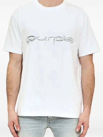 Purple T-shirt Script - Bianco