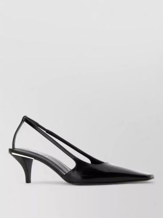 Gucci leather pumps kitten heel pointed toe slingback