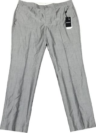 DKNY Mens Wool Dress Pants In Grey