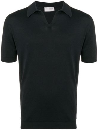 John Smedley Polo con collo aperto - Nero