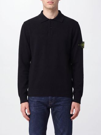 Stone Island Long-Sleeved Jumper in Pure Virgin Wool Knit with Compass Logo