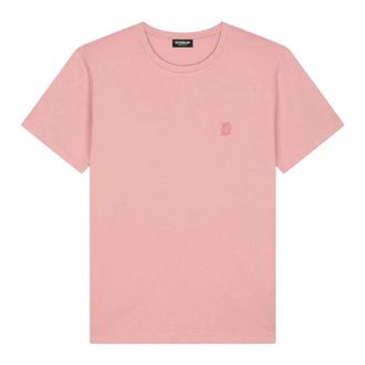 Dondup T-Shirts, male, Pink, L, Embroidered Logo Pink T-Shirt