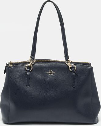 Coach Christie Carryall Large Navy Blue Leather Satchel