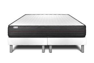 VITALIT Vitalit - Base Tapizada Blanco + Colch&oacute;n Con Espuma Viscoel&aacute;stica 2x100x200