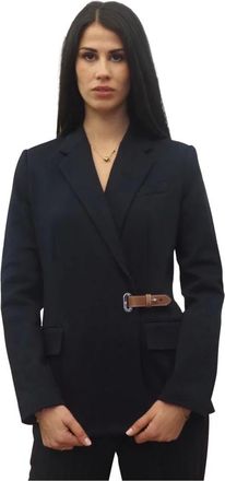 Ralph Lauren Jassen, Dames, Blauw, L, Katoen, Jacquard Blazer