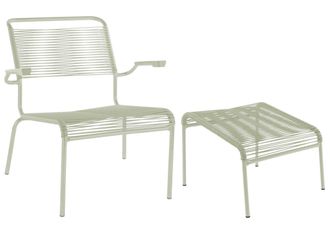 Schubiger M&ouml;bel Spaghetti-Lounger + Hocker S&auml;ntis mit Armlehnen