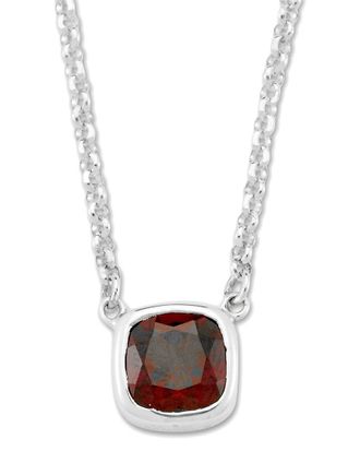 Samuel B. Silver Garnet Solitaire Necklace
