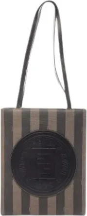 Fendi Pre-owned Shoulder Bags, female, Black, Size: ONE SIZE Pre-owned Canvas Shoulder Bag