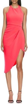 Badgley Mischka Asymmetric Halter Dress in Coral at Nordstrom Rack, Size 10