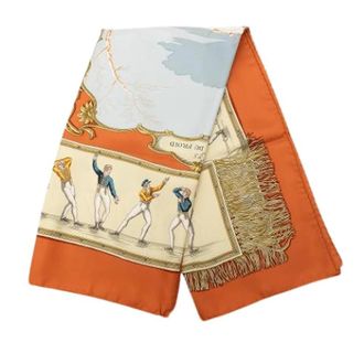 Herm&egrave;s Pre-owned Scarves, female, Orange, Size: ONE SIZE Pre-owned Les Plaisirs du Froid Scarf
