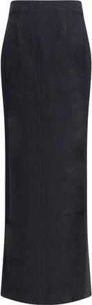 Alessandra Rich Womens Black Wool Long Skirt