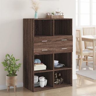 Berkfield Home Highboard Brown Oak 80x42.5x124 cm Engineered Wood