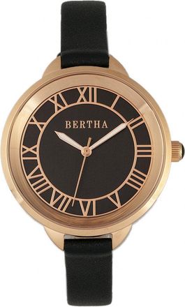 Bertha Sunglasses Madison Sunray Dial Leather-Band Watch