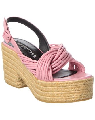 Sergio Rossi Akida 50 Leather Platform Sandal