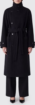 Christophe Lemaire Double-Breasted Knee-Length Wool Coat with Tie Belt
