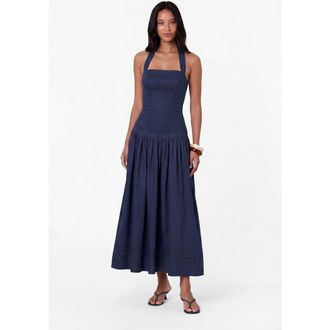 Nicholas Vivianne Linen Dress in Midnight at Nordstrom, Size 12