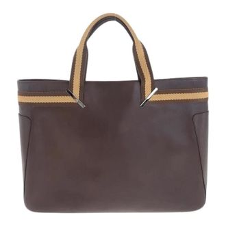 Gucci Pre-owned Handbags, female, Brown, Size: ONE SIZE Pre-owned Leather Tote Bag
